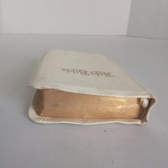Holy Bible Holman Edition Old & New Testaments White Gold Gilt Edges 1950s - Picture 5 of 12